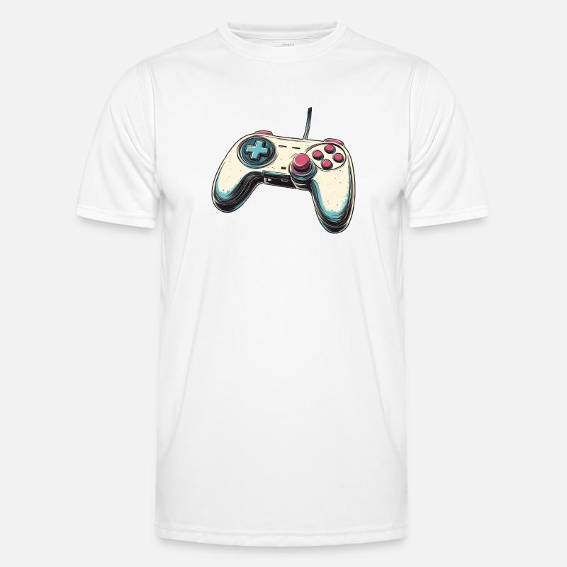 Gamepad, Gamepad, Controller-Logo und Joystick Männer Funktions-T-Shirt
