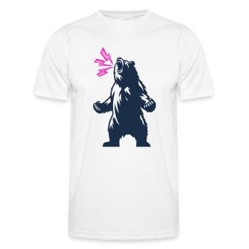roaring bear neon - Men's Functional T-Shirt - white - Front - AI Model Male 178 dark (178cm)