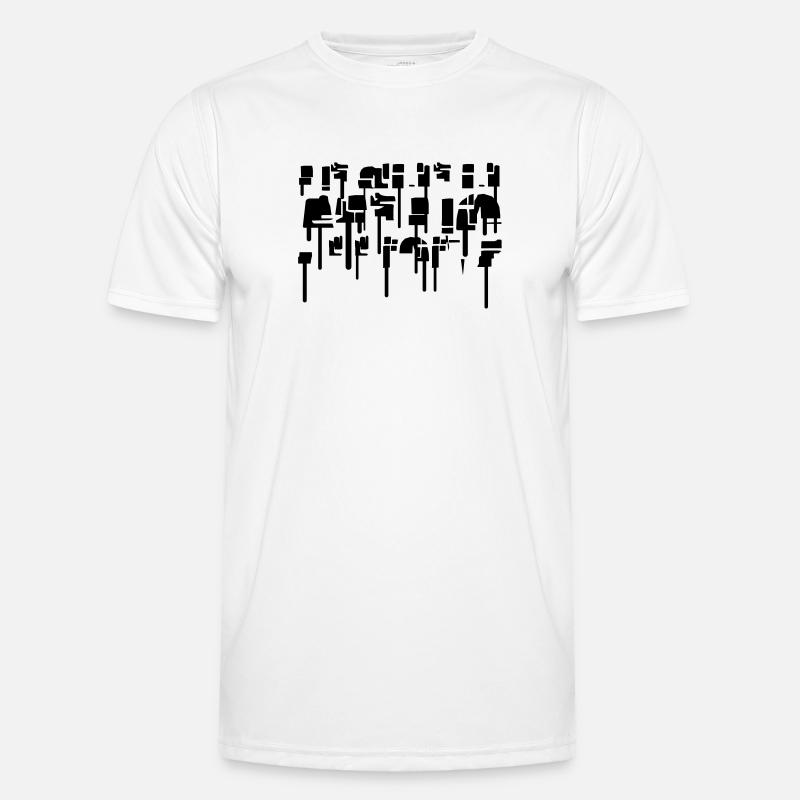 Abstraktes Graffiti - Männer Funktions-T-Shirt - Weiß