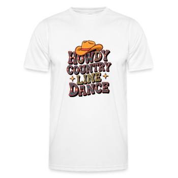 Howdy Line Dance Country colorful line dance design - Men's Functional T-Shirt - white - Front - AI Model Male 178 dark (178cm)