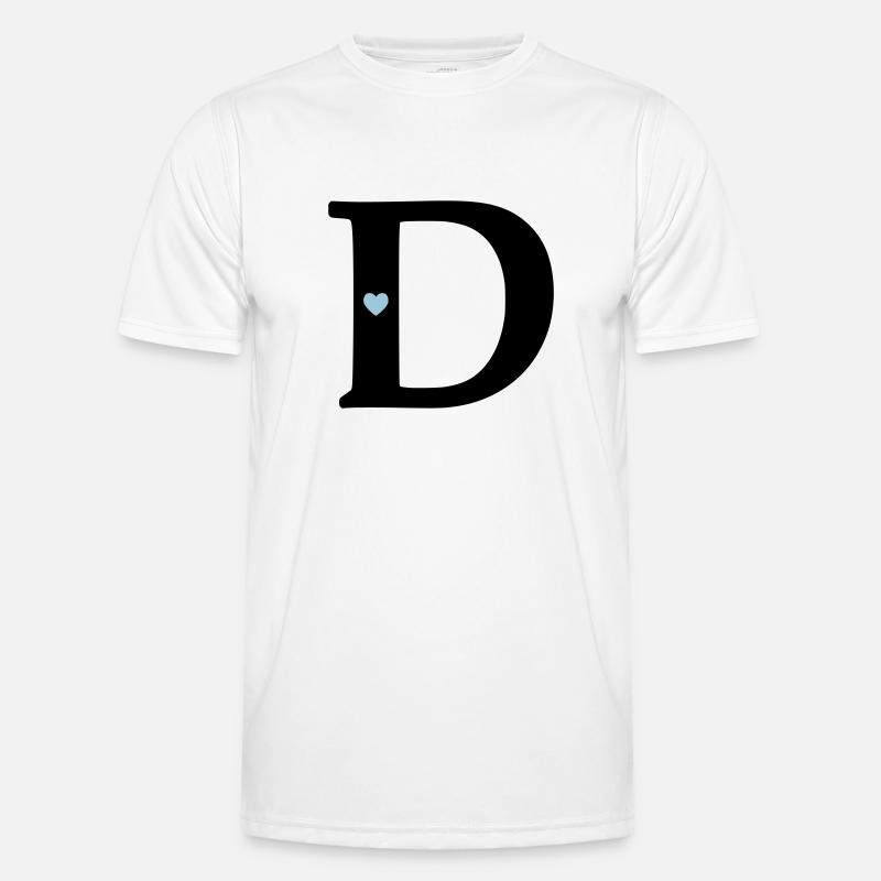 Buchstabe D Anfangsbuchstabe - Männer Funktions-T-Shirt - Weiß