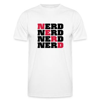 Nerd - T-shirt sport Homme - blanc - Devant - AI Model Male 178 dark (178cm)