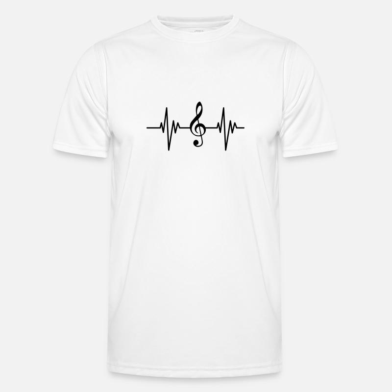 Treble Clef Pulse - Men's Functional T-Shirt - white