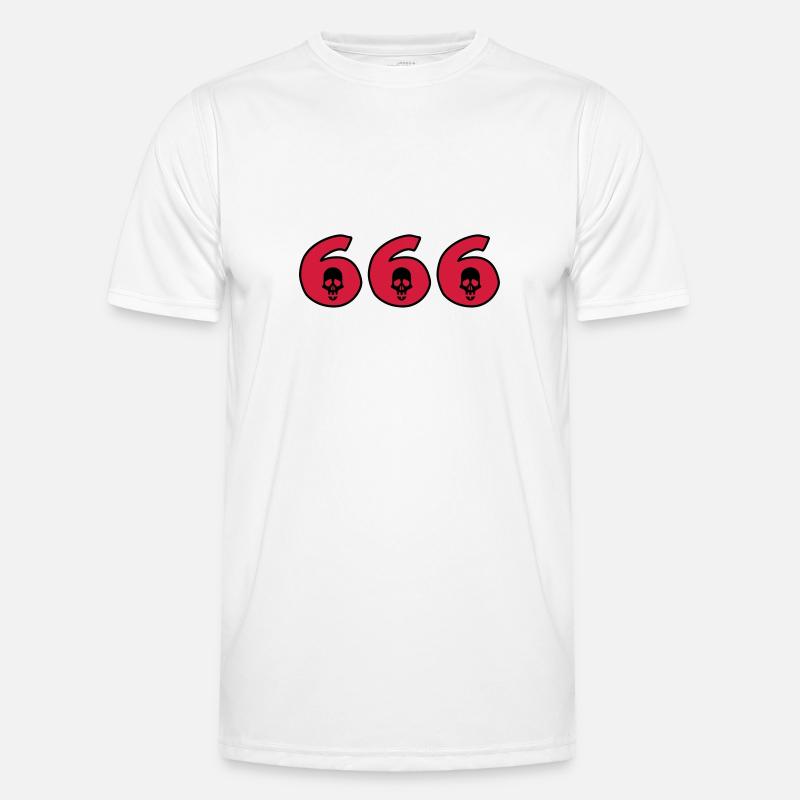 666 - Devil - Skull - Halloween - Funktionsshirt til herrer - hvid