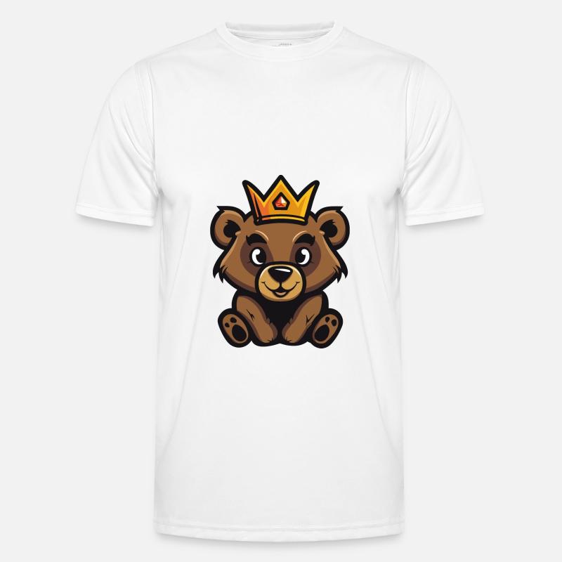 Bear Comic Crown - Men's Functional T-Shirt - white