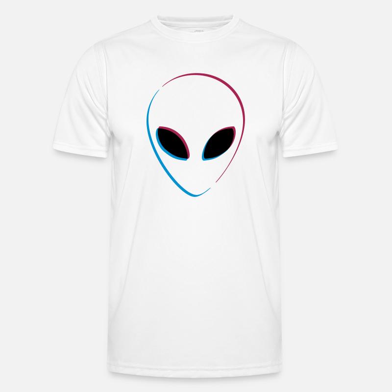 3D Effekt Alien Männer Funktions-T-Shirt