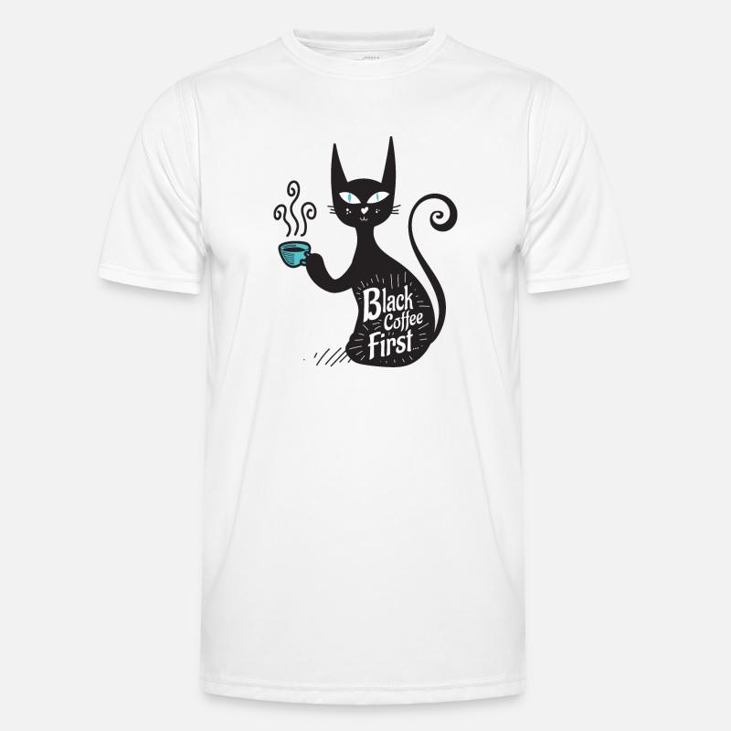 Black Coffee First - Men's Functional T-Shirt - white