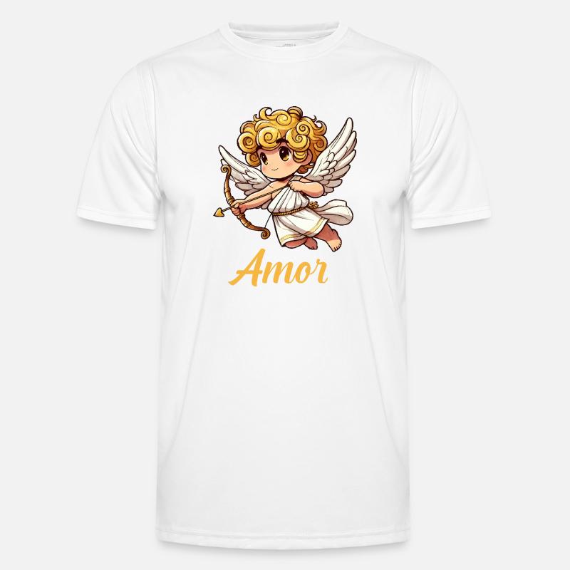 Engel Comic Amor - Männer Funktions-T-Shirt - Weiß