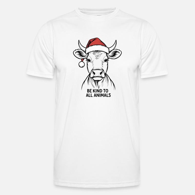 Weihnachtskuh – Be kind to all animals - Vegan Männer Funktions-T-Shirt