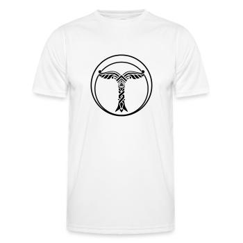 Irminsul avec Valknut - T-shirt sport Homme - blanc - Devant - AI Model Male 178 dark (178cm)