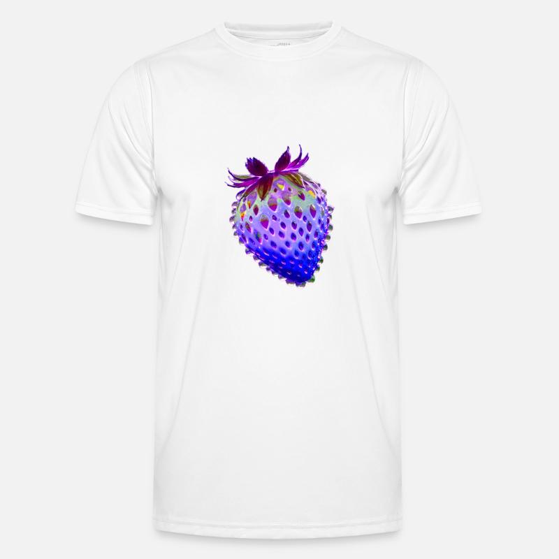 erdbeere.blaue erdbeere,wassertropfen,glas - Männer Funktions-T-Shirt - Weiß