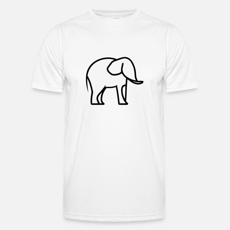 Elefant - Männer Funktions-T-Shirt - Weiß