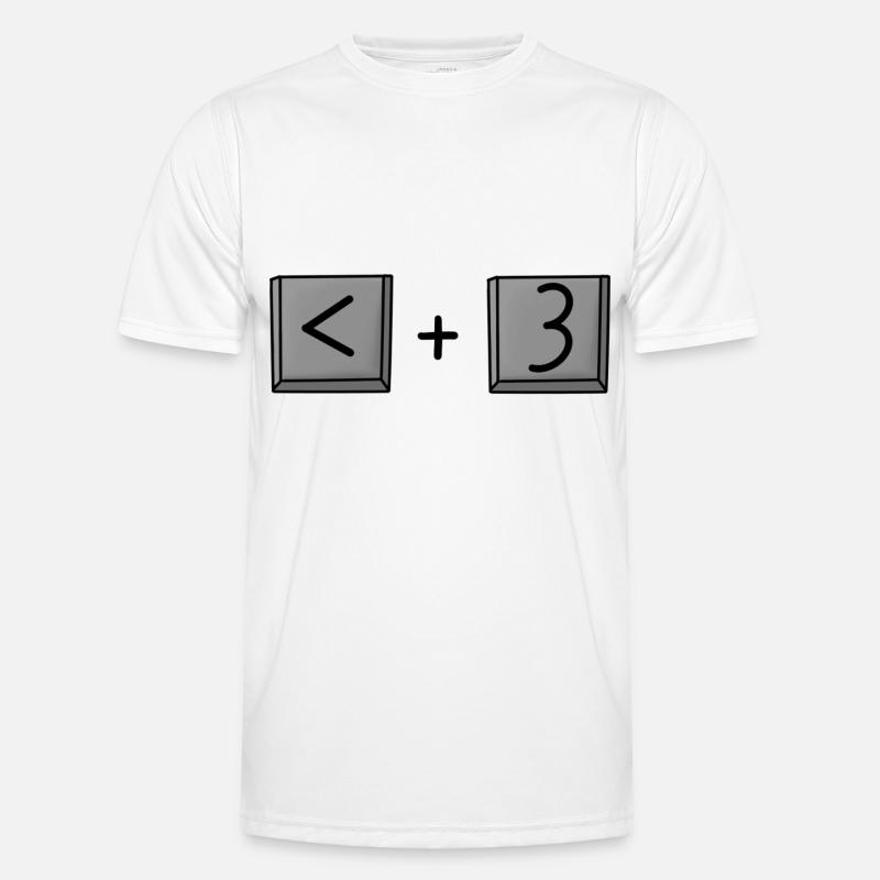 Computer Button Heart Valentine's Day Men's Functional T-Shirt