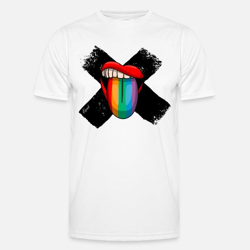 Zungeraus Statement Männer Funktions-T-Shirt