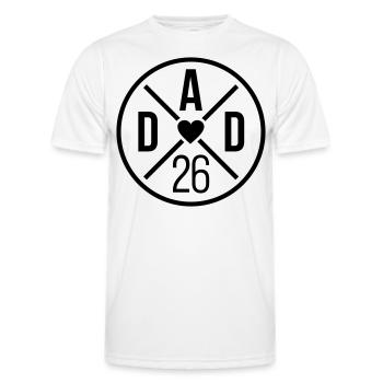 Papa 26 Papa Papa Bébé Papa 2026 Cadeau de fête des pères - T-shirt sport Homme - blanc - Devant - AI Model Male 178 dark (178cm)