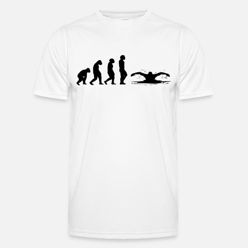 Schwimmer schwimmen Evolution Schwimm Männer Funktions-T-Shirt