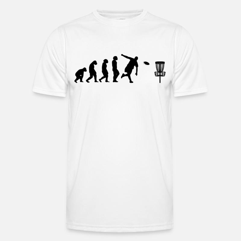 Disc-Golf-Spieler Disc-Golfer Game Evolution - Männer Funktions-T-Shirt - Weiß