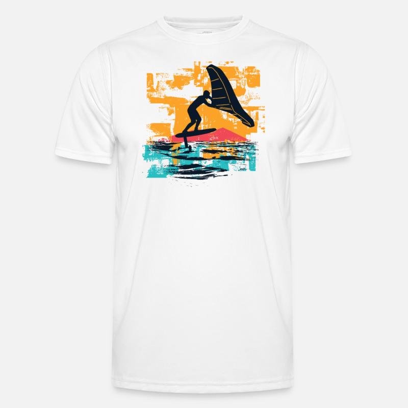 Wingfoil-Surfer Wingfoiling Hydrofoil Kitefoil - Männer Funktions-T-Shirt - Weiß