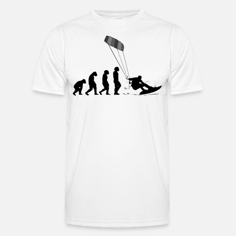 Kitesurf Kiteboard Kitesurfen Kite-Surf Evolution - Männer Funktions-T-Shirt - Weiß