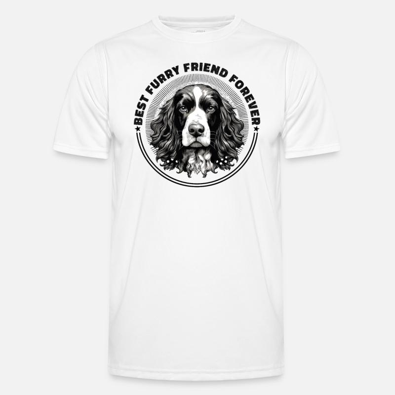Hunderasse Englisch Springer-Spaniel - Männer Funktions-T-Shirt - Weiß