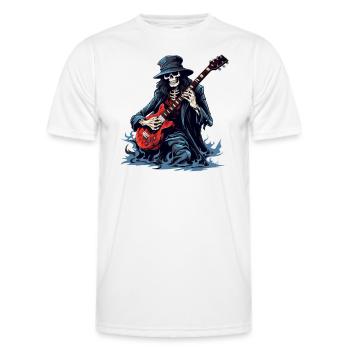 Guitarist tshirt electric guitar strings - Men's Functional T-Shirt - white - Front - AI Model Male 178 dark (178cm)