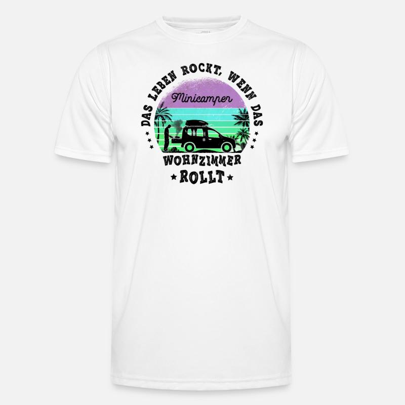 Minicamper Camping-Camper Microcamper Sprüche - Männer Funktions-T-Shirt - Weiß