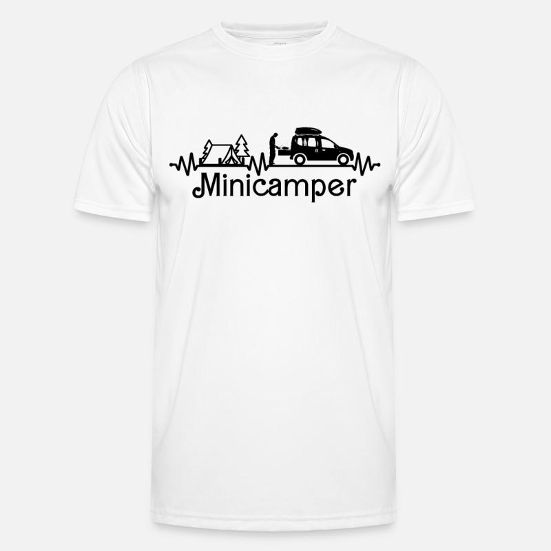 Herzschlag Minicamper Camping-Camper Microcamper - Männer Funktions-T-Shirt - Weiß