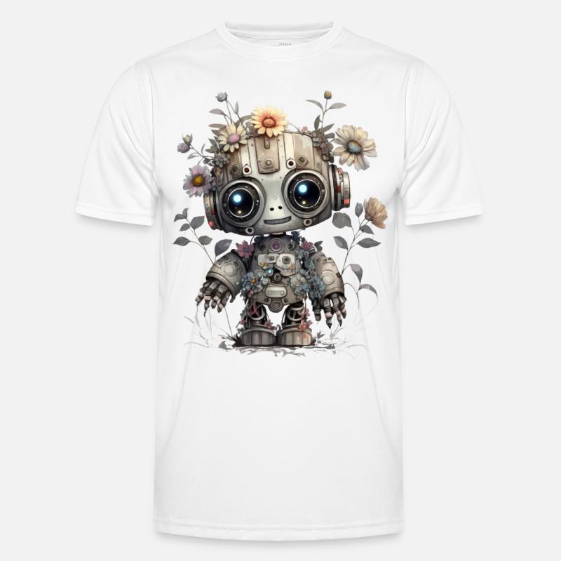 Cute robot - Men's Functional T-Shirt - white