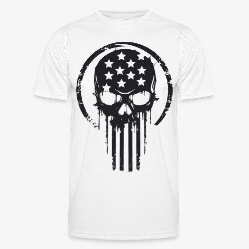 Skull America schwarz - Männer Funktions-T-Shirt