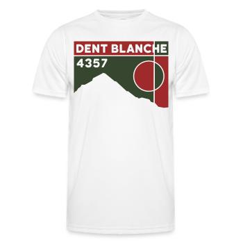 Dent Blanche Grenchen Valais Normal route alpine tour - Men's Functional T-Shirt - white - Front - AI Model Male 178 dark (178cm)