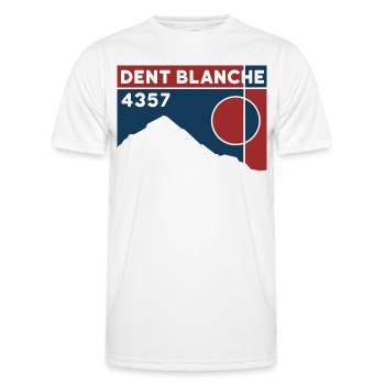 Dent Blanche Grenchen Valais Normal route alpine tour - Men's Functional T-Shirt - white - Front - AI Model Male 178 dark (178cm)