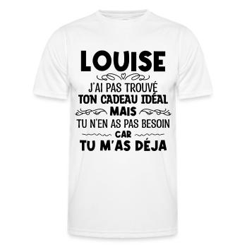 Louise J'ai Pas Trouvé Ton Cadeau Idéal Mais Tu... - T-shirt sport Homme - blanc - Devant - AI Model Male 178 dark (178cm)