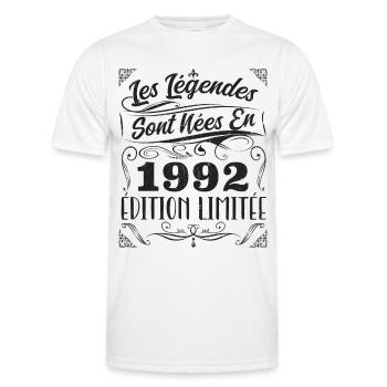 Les Légendes Sont Nés En 1992 | Cadeau - T-shirt sport Homme - blanc - Devant - AI Model Male 178 dark (178cm)