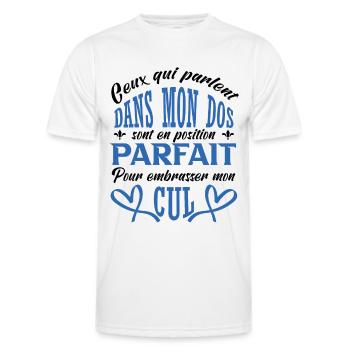 Embrasser mon cul - T-shirt sport Homme - blanc - Devant - AI Model Male 178 dark (178cm)