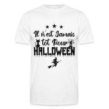 Il n’est jamais tôt pour Halloween - T-shirt sport Homme - blanc - Devant - AI Model Male 178 dark (178cm)