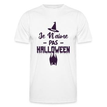 Je n’aime pas Halloween - T-shirt sport Homme - blanc - Devant - AI Model Male 178 dark (178cm)