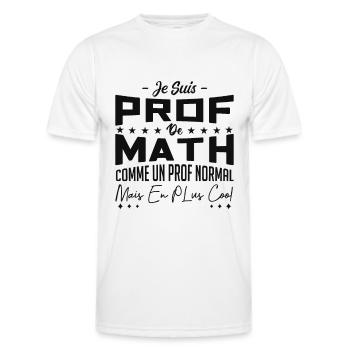 PROF DE MATHS - T-shirt sport Homme - blanc - Devant - AI Model Male 178 dark (178cm)