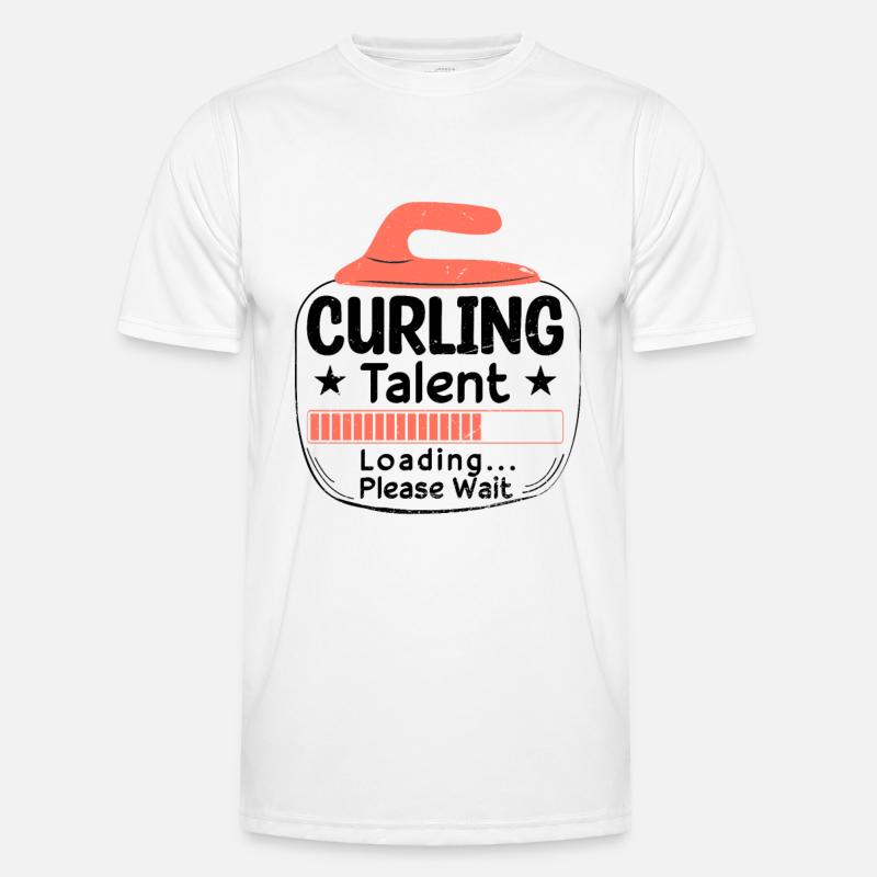 Curling-Talent laden Männer Funktions-T-Shirt