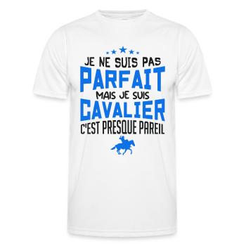 pas parfait mais cavalier - T-shirt sport Homme - blanc - Devant - AI Model Male 178 dark (178cm)
