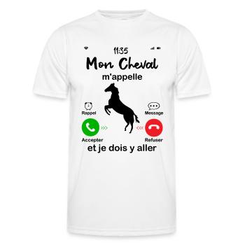 Mon Cheval M'appelle. Et Je Dois Y Aller - T-shirt sport Homme - blanc - Devant - AI Model Male 178 dark (178cm)