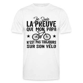 Papa cycliste cyclisme Bébé Nourrisson Naissance - T-shirt sport Homme - blanc - Devant - AI Model Male 178 dark (178cm)