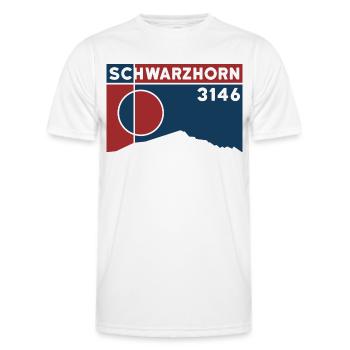 Flüela Schwarzhorn Davos Hiking East Ridge Davos - Men's Functional T-Shirt - white - Front - AI Model Male 178 dark (178cm)