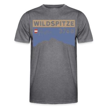 Wildspitze Skitour Hochtour Normalweg Wanderung - Männer Funktions-T-Shirt - dunkle Melange  - Vorne - AI Model Male 178 dark (178cm)