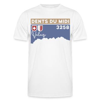 Dents du Midi Finisher Mountaineer Hiker Valais - Men's Functional T-Shirt - white - Front - AI Model Male 178 dark (178cm)