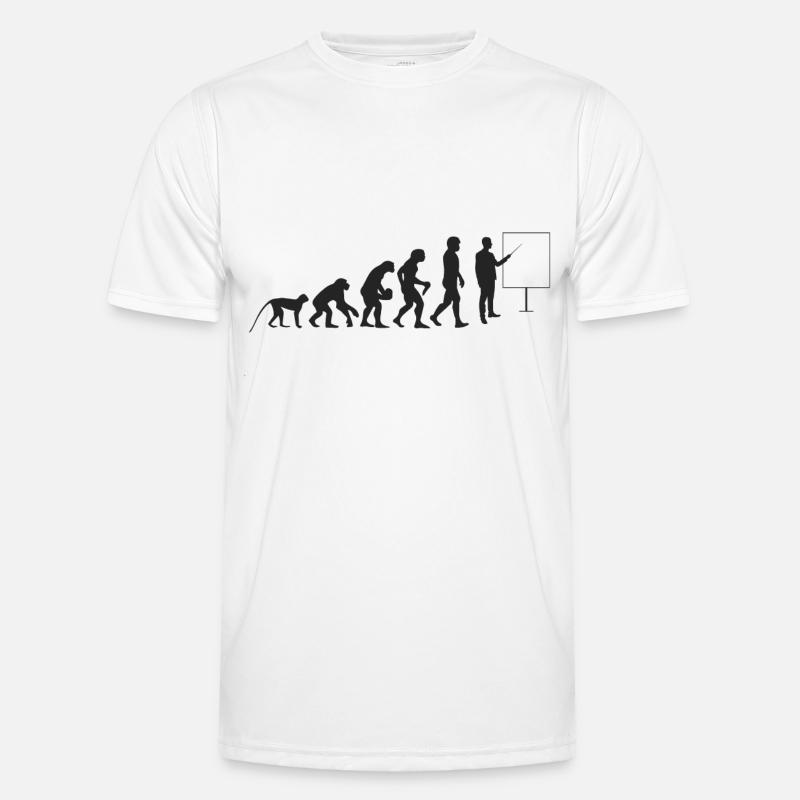 Lehrer Evolution - Männer Funktions-T-Shirt - Weiß