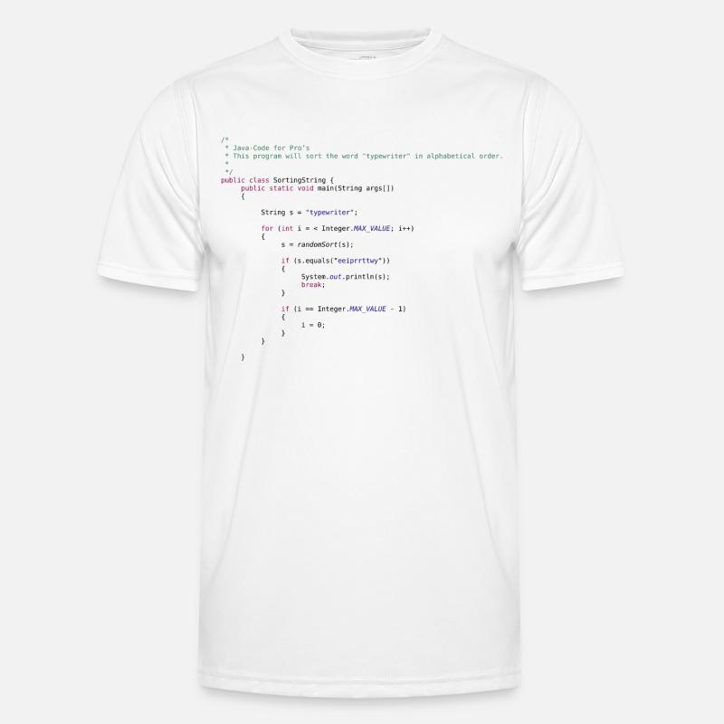 code Java drôle pour trier - T-shirt sport Homme - blanc