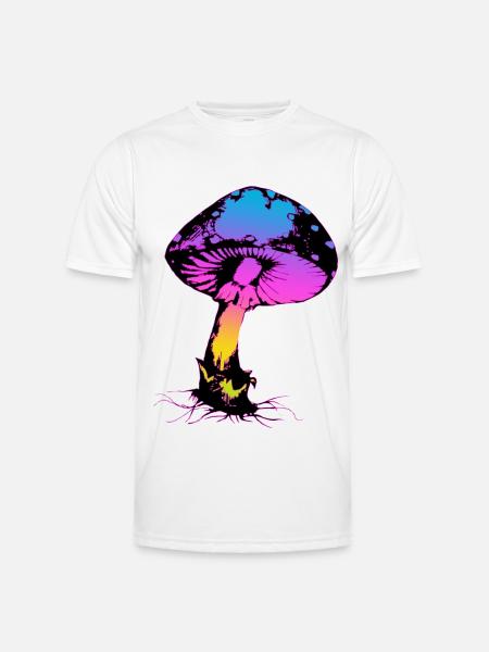 Psycho Pilz - Männer Funktions-T-Shirt - Weiß