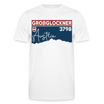 Großglockner Hohe Tauern Ski Tour Randonnée Course à pied en montagne - T-shirt sport Homme - blanc - Devant - AI Model Male 178 dark (178cm)