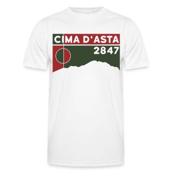 Cima d’Asta Hike Mountain Tour Route Normale Italie - T-shirt sport Homme - blanc - Devant - AI Model Male 178 dark (178cm)