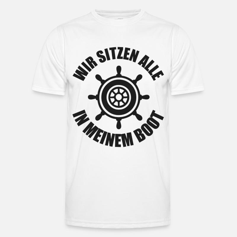 Motorboot Kapitän Boot Boote Seefahrt Geschenk Männer Funktions-T-Shirt